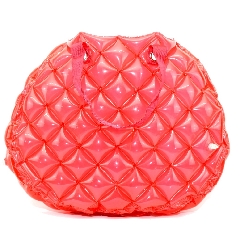 Sally Red Waterproof Inflatable Beach Bag Tote